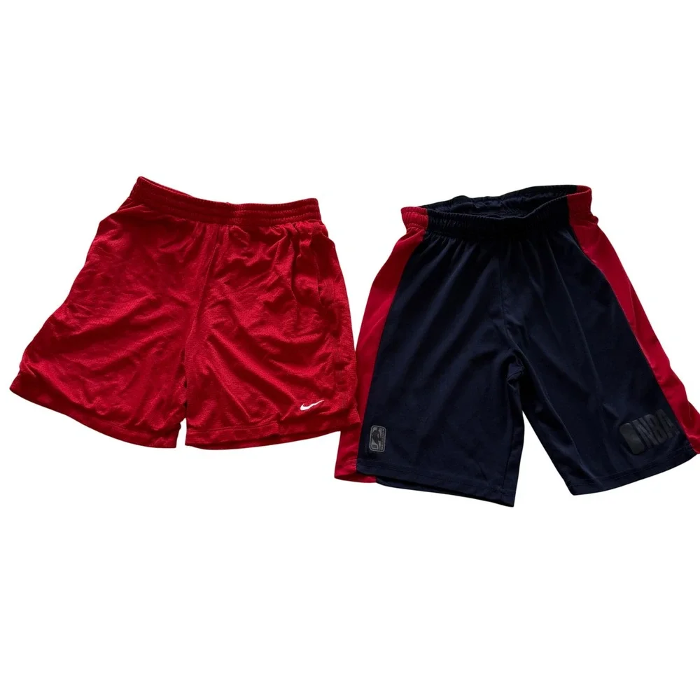 Nike NBA Basketball Shorts Kids M 10-12 Red Navy Blue Athletic Mesh Bundle